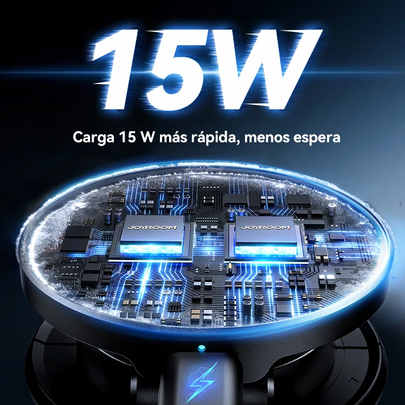 Joyroom Soporte magnético para automóvil N55 Imán fuerte 15W Carga inalámbrica 360 ° Soporte para teléfono plegable con rotación, cargador rápido para coche JR-ZS408 - imagen 4