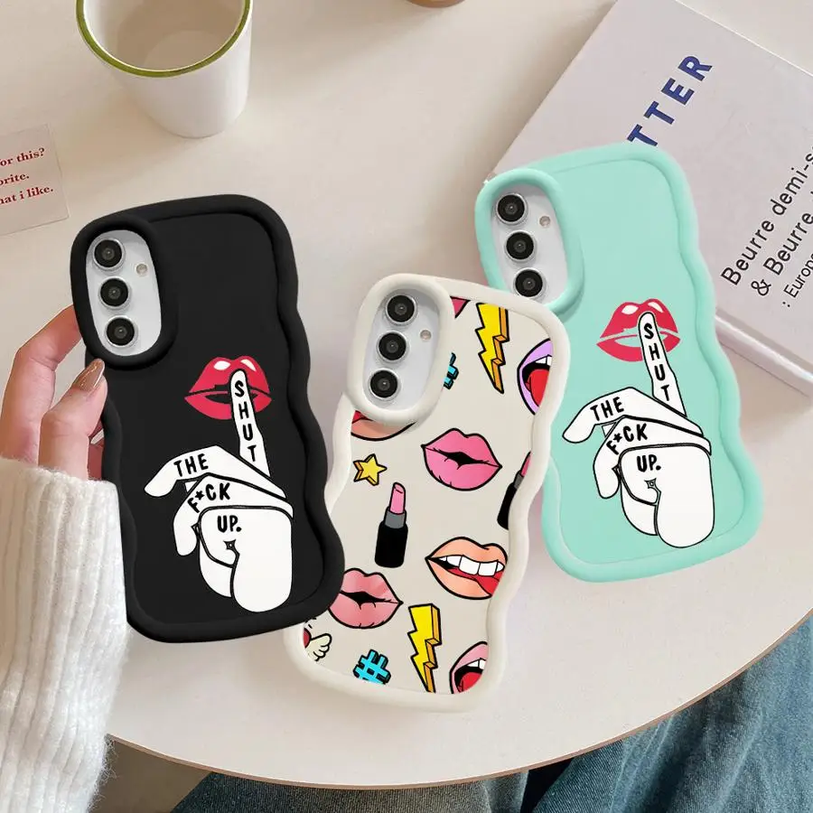 Funda para Samsung Galaxy A26 A34 A13 A14 A16 A12 A33 A35 A11 A36 A21s A15 funda suave para teléfono labios de moda