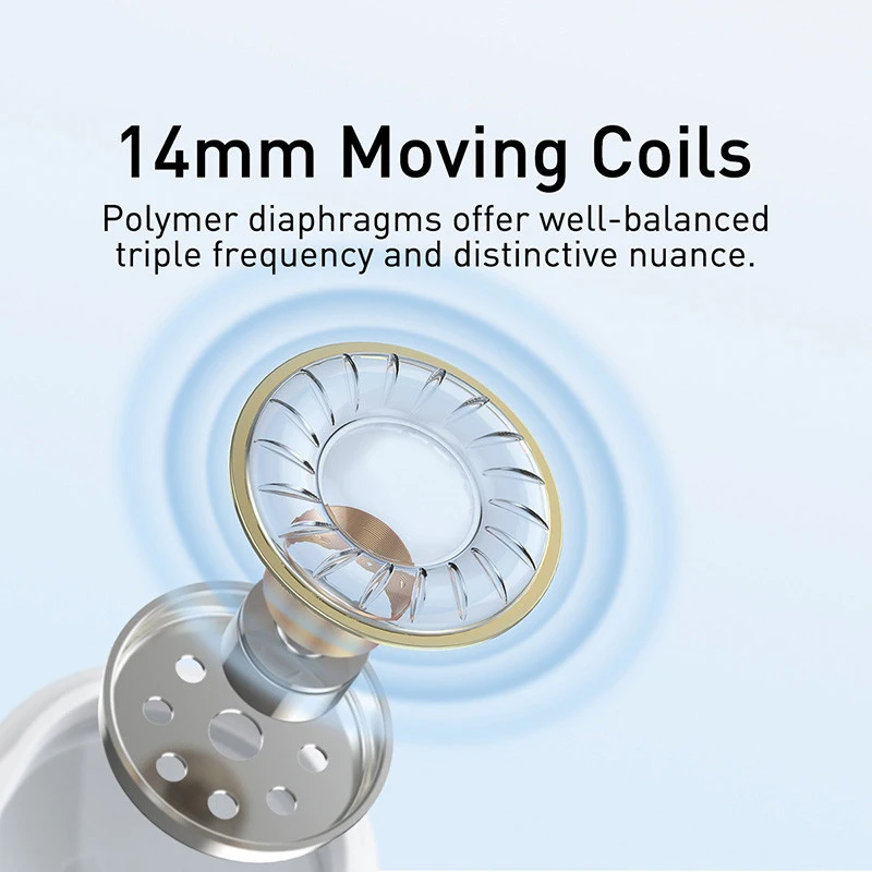 Baseus H17 auriculares con cable de 3,5mm con micrófono auriculares internos controlados por cable para música deporte Monitor intrauditivo auriculares - imagen 4