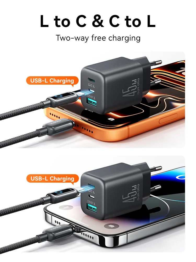 Joyroom 45W USB C/L/A cargador Mini cargador de pared adaptador UE Reino Unido cargador de teléfono para iPhone auricular cargador de teléfono móvil TO1 - imagen 4