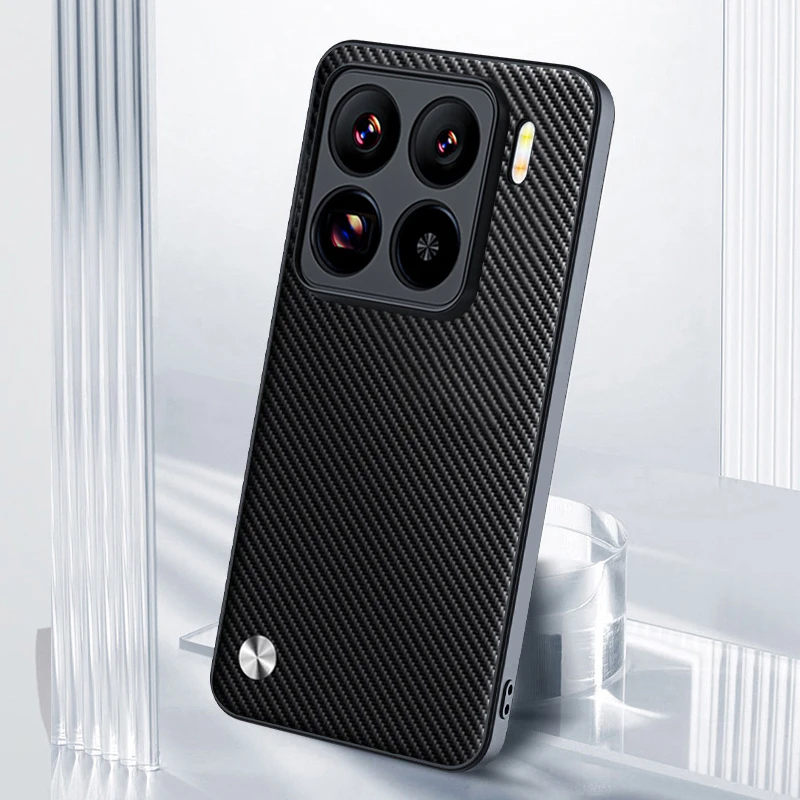 Funda a prueba de golpes para Xiaomi 15 Pro 15 Ultra, Funda trasera de protección de cuero PU con textura de fibra de lujo, Capa para Xiaomi 15 - imagen 3