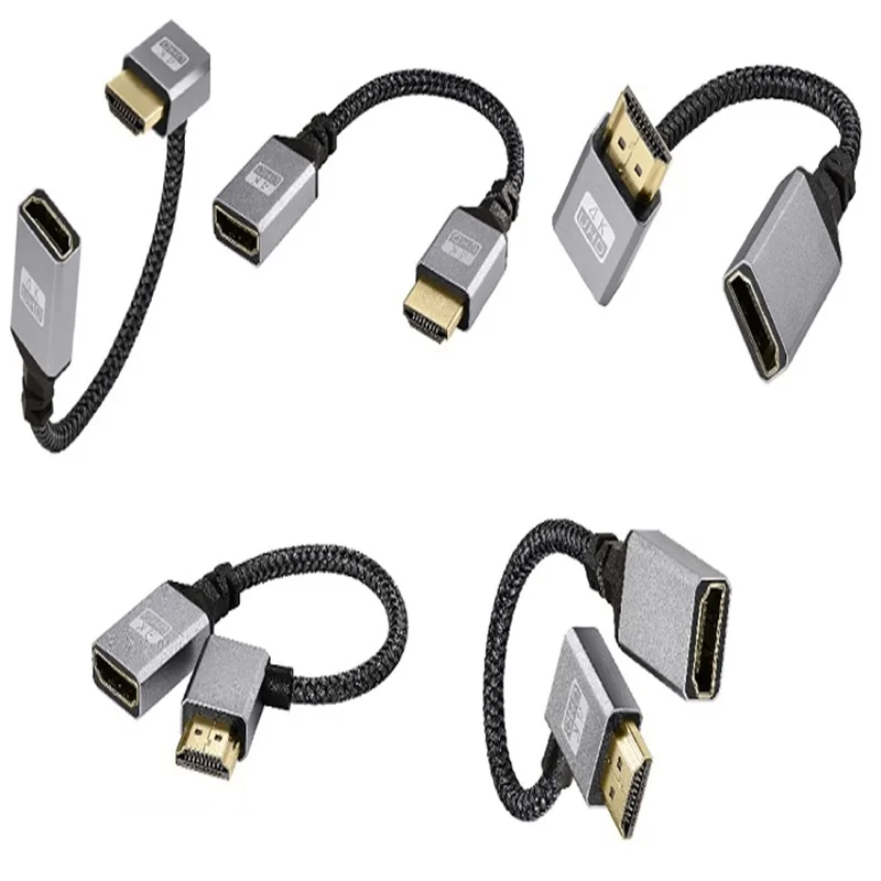 Cable Mini micro hdmi 4K macho a HDMI hembra Cable HDTVI HD 4K @ 60HZ V2.0 HDMI recto izquierdo derecho arriba abajo Cable de extensión HDMI