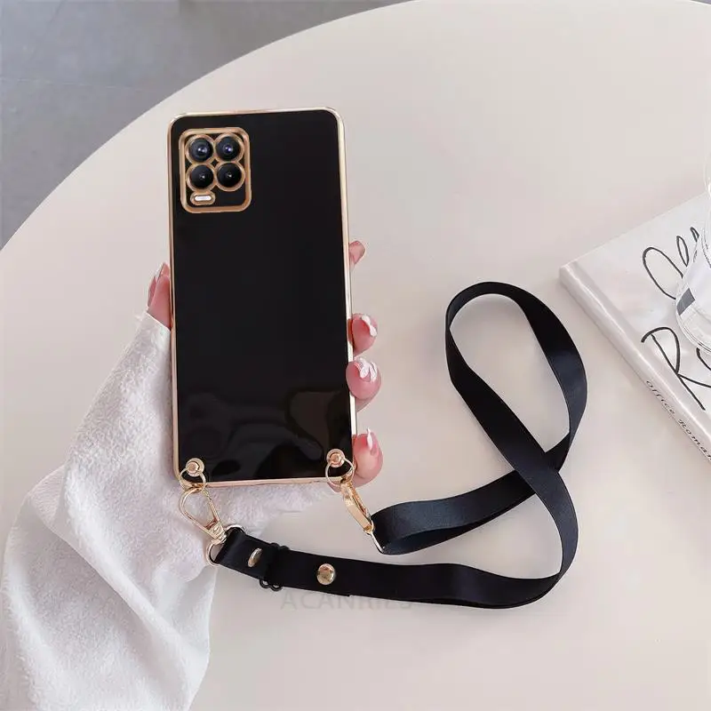 Realme8-funda de silicona con cordón cruzado para Oppo Realme, 8, 9 Pro Plus, 5g, 8i, 9i, 4g - imagen 5