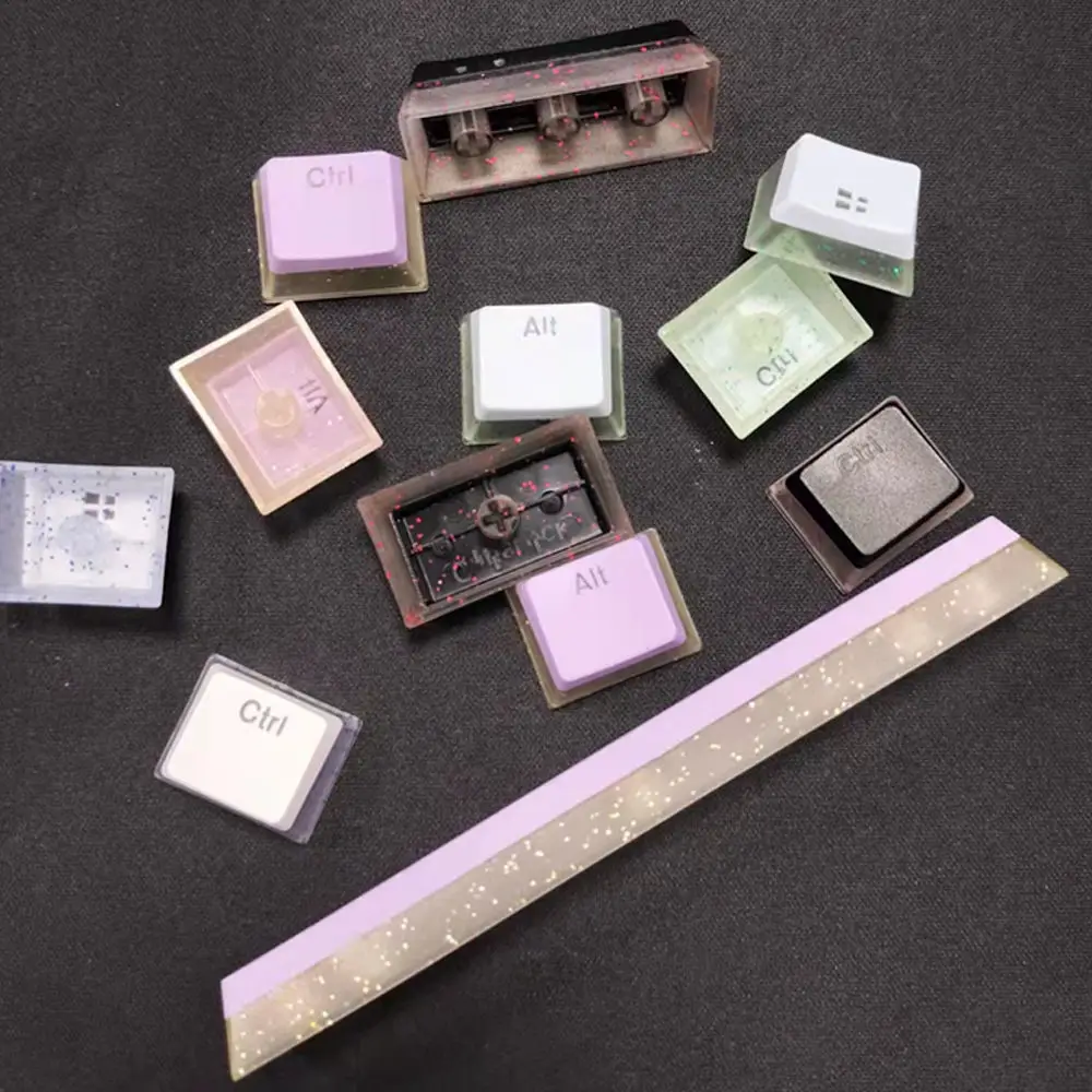 Teclas de pudín con purpurina de 108 teclas, perfil OEM, PBT, Teclado mecánico Cherry Mx switch, RGB, teclados retroiluminados para juegos - imagen 3