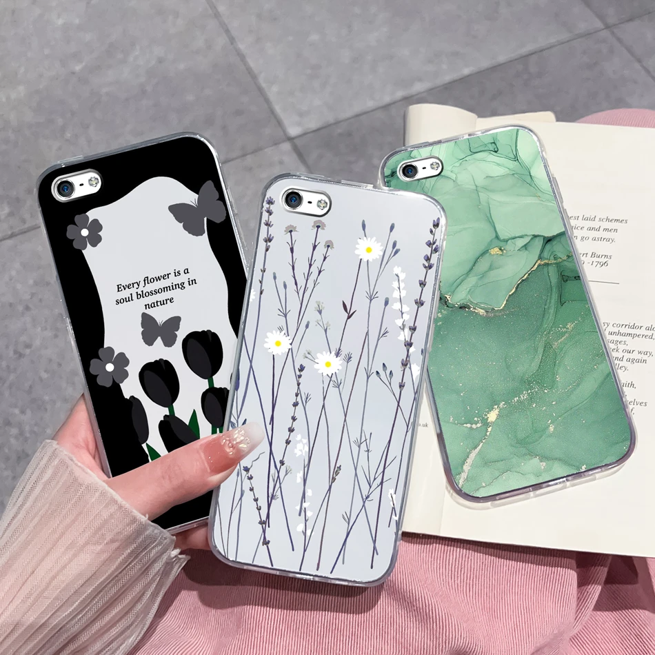 Para iphone 4 5 5S 6 Plus Funda de teléfono pintura de tinta Funda trasera de silicona transparente suave para Apple iphone4 iphone5 5 S iphone6 6 + Funda - imagen 2