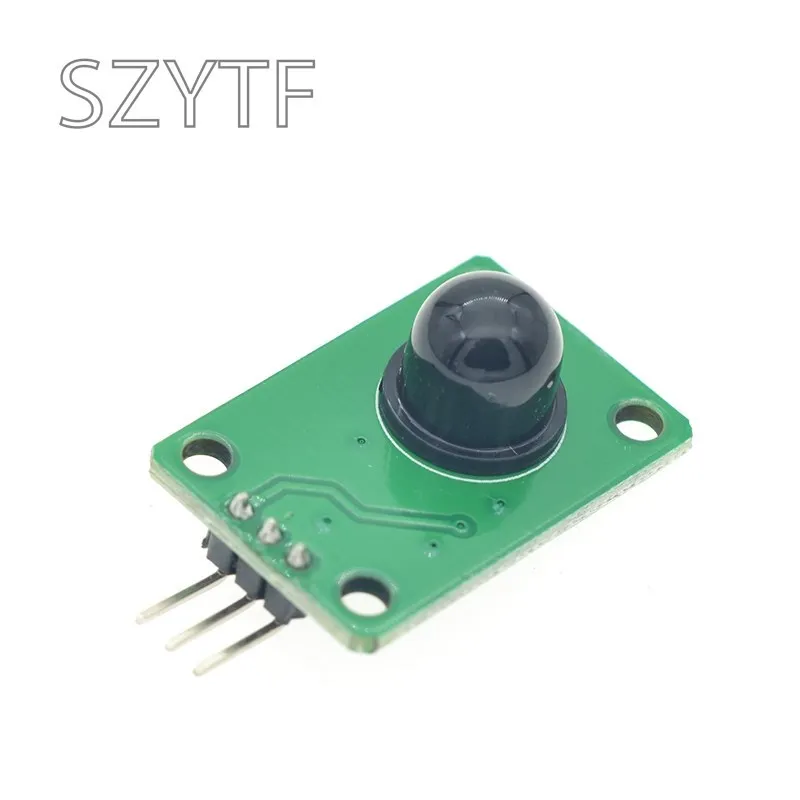 Detector infrarrojo piroeléctrico de elemento sensor PIR D203S con lente Fresnel negra 011050, para detección de movimiento, control de iluminación - imagen 2