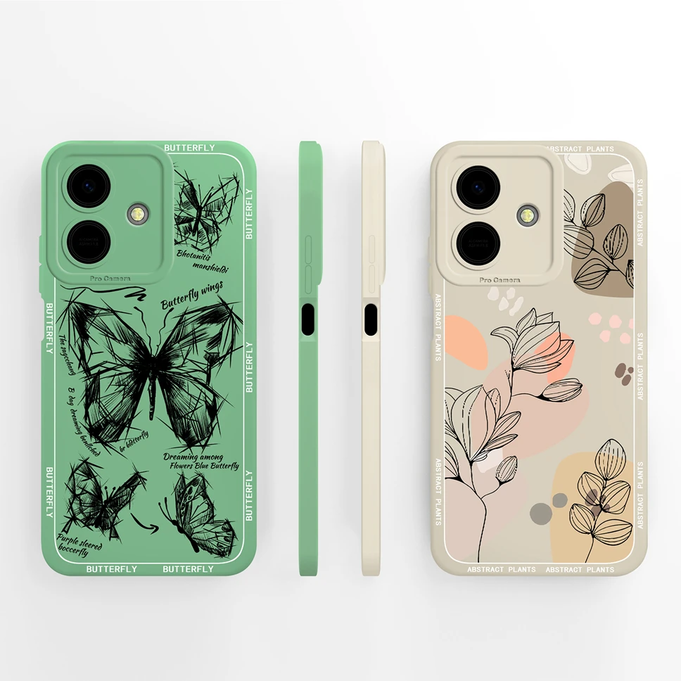 Para Honor Play10 10A 10T Funda de teléfono patrones de plantas abstractas Funda anticaída para Honor Play 10 carcasa de silicona líquida suave y lisa