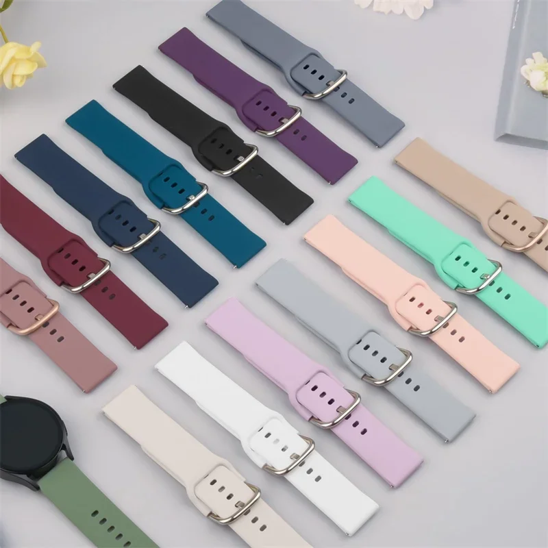 Correa de silicona para reloj inteligente Amazfit Bip 6 5, pulsera deportiva de 20mm y 22mm para Amazfit GTS 4/3/2e/GTS2 Mini/GTR 42mm/47mm/GTR 4 3 - imagen 3