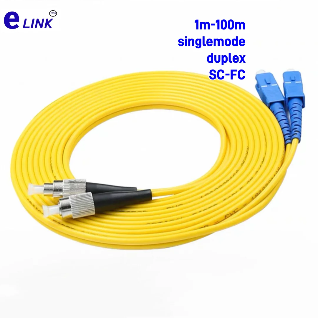 Cable de conexión de fibra SC-FC SM dúplex monomodo 10m 20m 30m 50m 100m FC-SC 3mm 2mm cable puente de fibra óptica envío gratis FTTHELINK