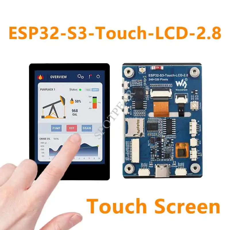 Placa MP3 ESP32 S3 R8, pantalla táctil de 2,8 pulgadas, LCD, altavoz cautivo LVGL, puerto de tarjeta SD, puerto de batería, Sensor de eje QMI8658-6 - imagen 2
