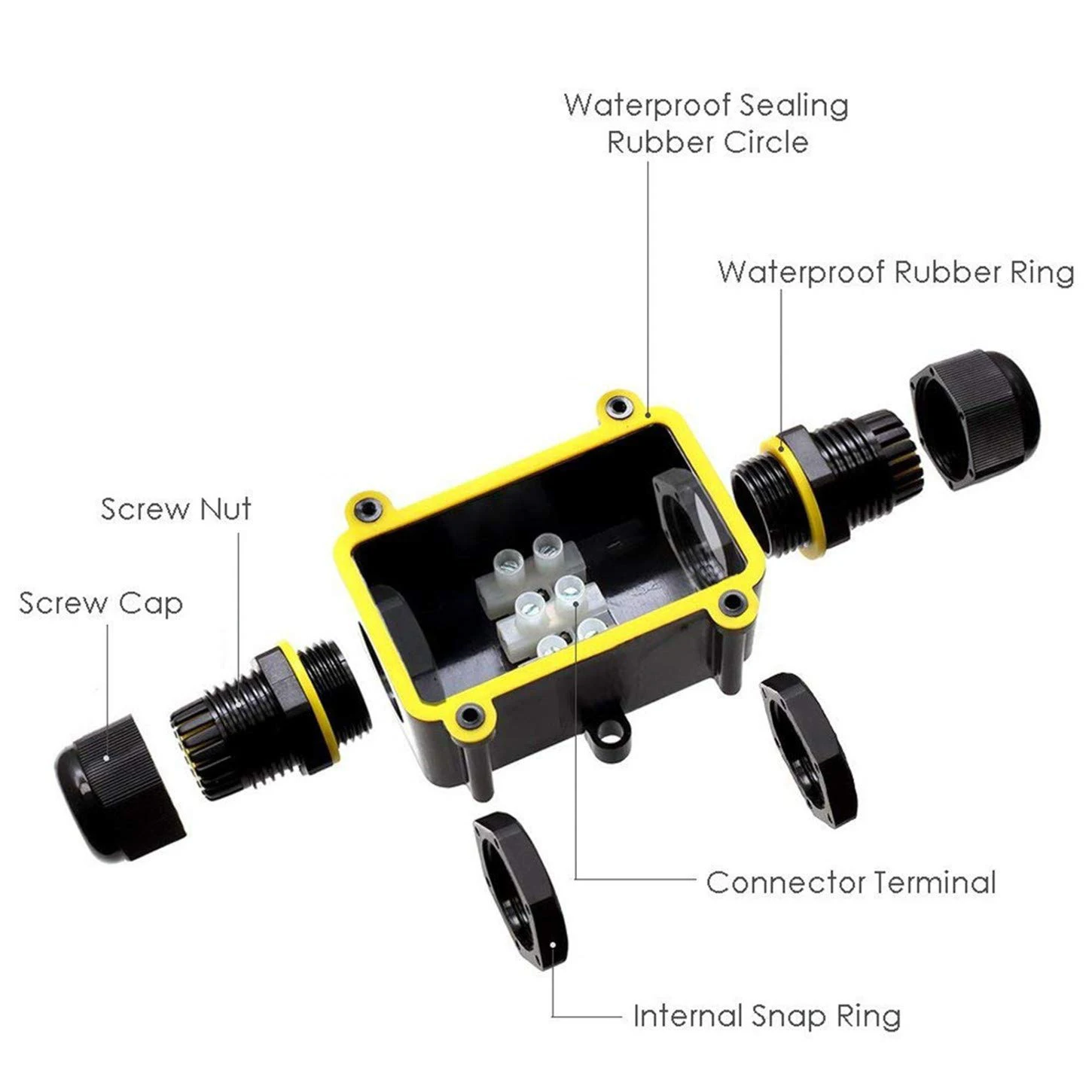Caja de conexiones de conector de Cable eléctrico IP66 impermeable para exteriores de 2 vías con Terminal caja de conexiones de 450V para luz Led - imagen 3