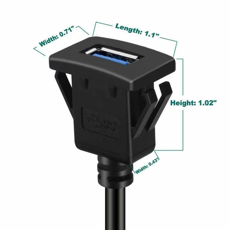 Cable Extensión USB 3.0 Coche Empotrado con Hebilla - 1M - imagen 5