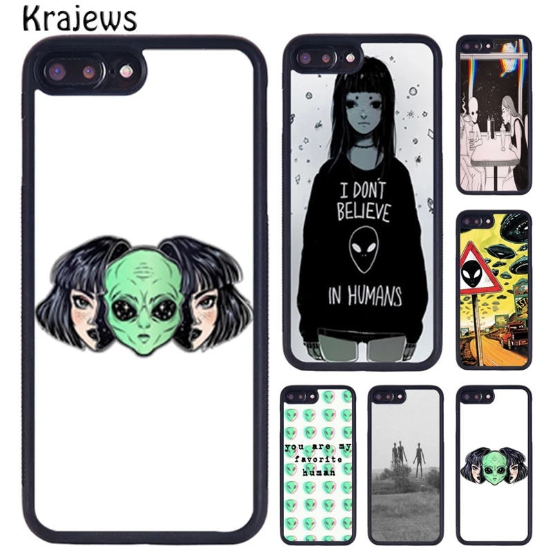 Krajews-funda de teléfono estética Alien Space Girl para iPhone 17 Air 16 15 14 11 12 13 Pro MAX Plus