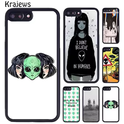 Krajews-funda de teléfono estética Alien Space Girl para iPhone 17 Air 16 15 14 11 12 13 Pro MAX Plus