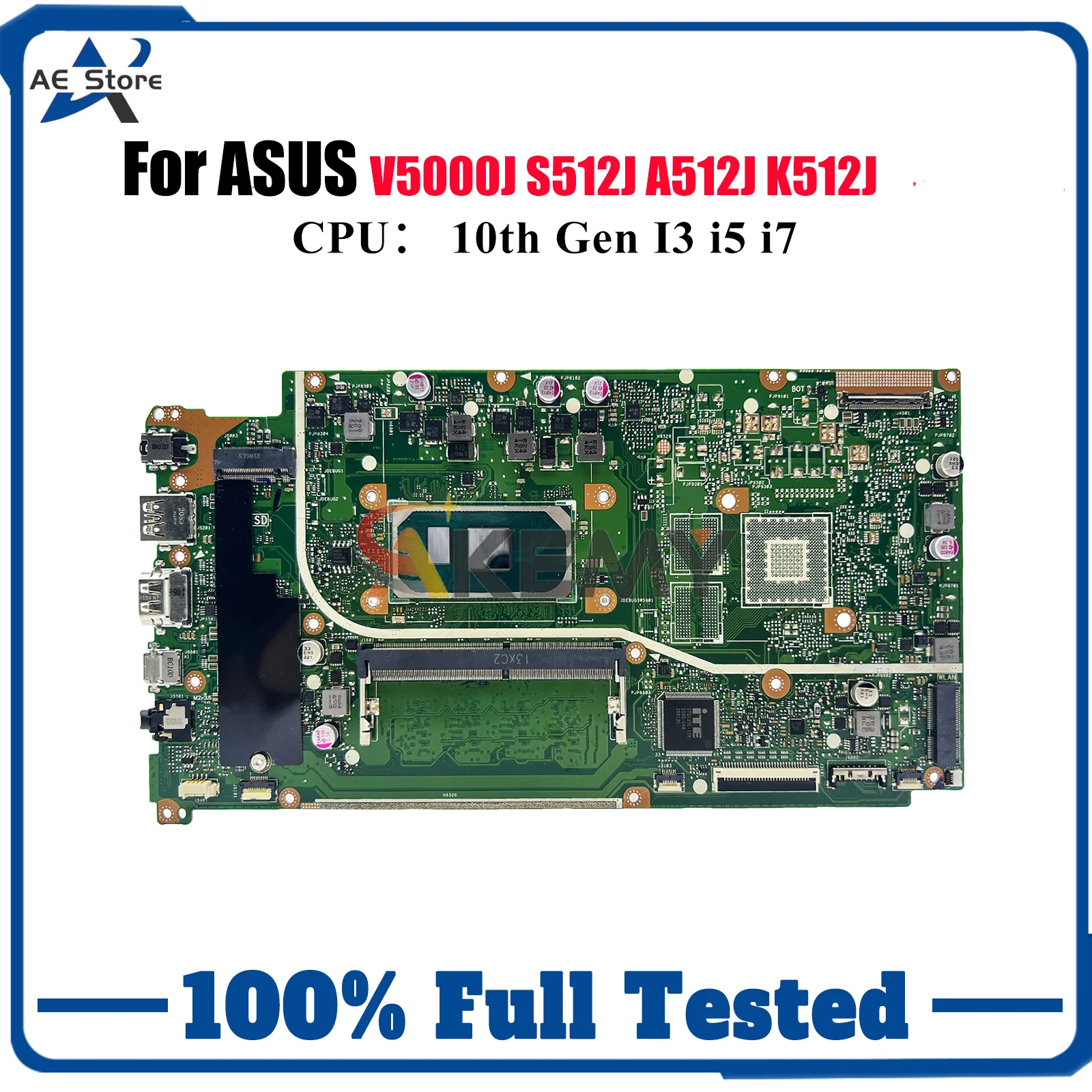 Placa base para ordenador portátil X512JA para ASUS F512J X512JAW X512J V5000J X512JAU X512JF X512JP S512J A512J placa base con 10. a generación I3 i5 i7