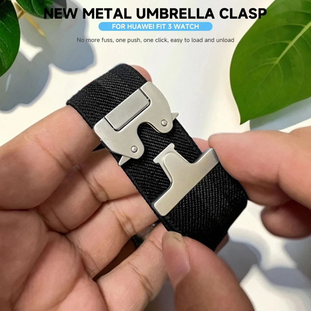Correa de nailon con hebilla de paracaídas para Huawei Watch Fit 4 3 2 pulsera de bucle elástico para Huawei Watch Fit 4/4 Pro - imagen 5