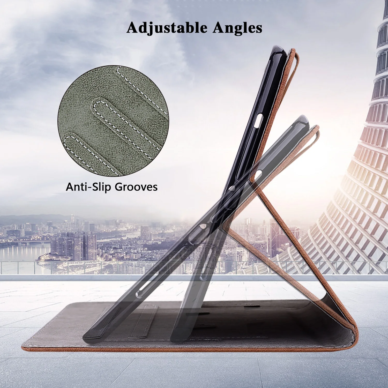 Funda de cuero Universal para Samsung Galaxy Tab S10 S9 FE Plus 12,4 pulgadas SM-X820 826B X810 X816B X610 X616B TPU cubierta trasera con soporte - imagen 4