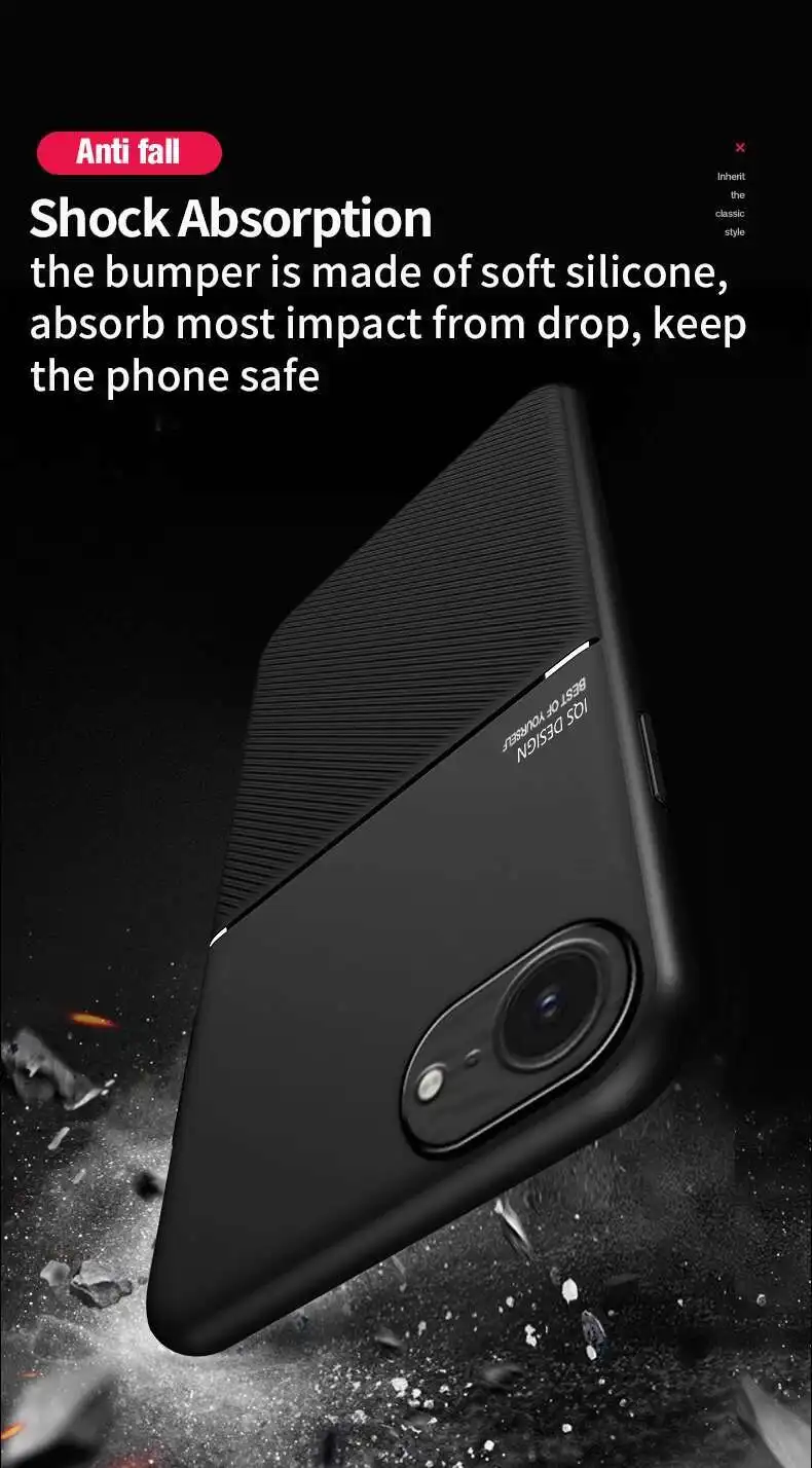 Funda de cuero de lujo para iPhone 16E 17 Pro Max 15 14 Plus 12 Mini cubiertas de placa de Metal integradas soporte para coche funda magnética - imagen 3