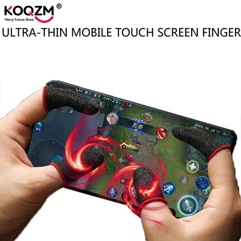 Guantes para la yema del dedo para Gamer, protectores antideslizantes para pantalla táctil, transpirables, 1 par - imagen 3