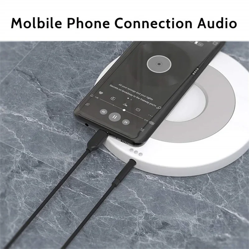 Cable auxiliar USB C a Jack de 3,5 MM, Cable DAC tipo C, Cable de Audio para altavoz de coche, adaptador auxiliar de auriculares para Huawei Samsung Xiaomi Vivo - imagen 5