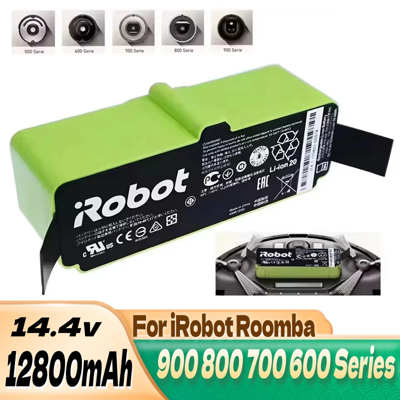 Batería de iones de litio de 12800mAh para iRobot Roomba Cleaner 900 800 700 600 Series 960 980 981 965 895 695 692 690 680 675 890 860