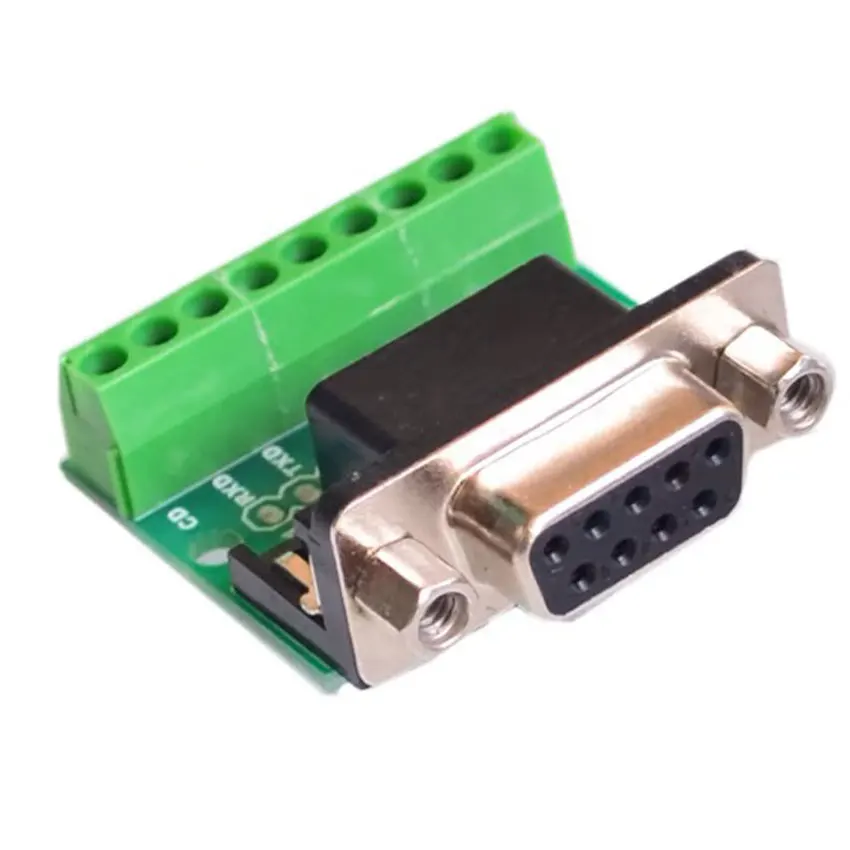 Adaptador de conector macho y hembra DB9, Terminal de tornillo de 9 pines, 9 orificios, placa de conversión RS232 RS485, 1/5/10 Uds. - imagen 3