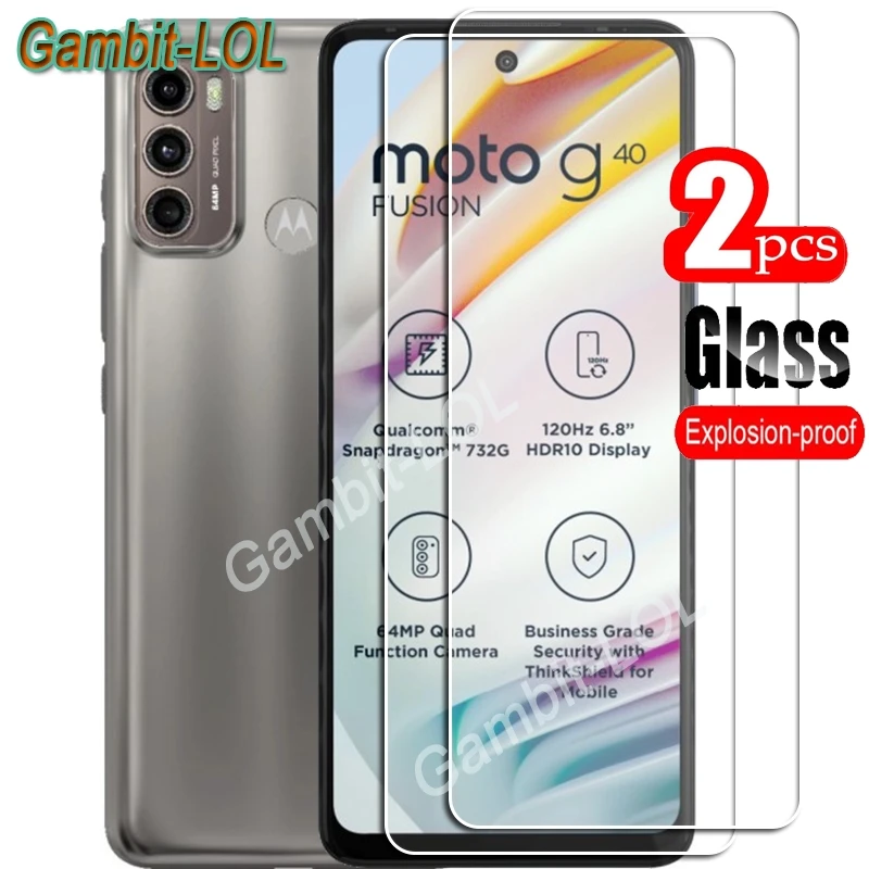 Para Motorola Moto G40 Fusion Protector de vidrio templado en PANV0005IN PANV0009IN 6,8 pulgadas Protector de pantalla película de cubierta de teléfono inteligente