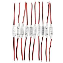 10 Uds Mini 12V luz LED atenuación 3 teclas controlador de un solo Color controlador de atenuación y interruptor para 3528 5050 5630 tira de luz Led