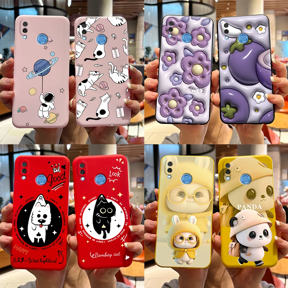 Para Huawei Honor Play funda HonorPlay fundas de teléfono lindo conejo Panda pintado funda de silicona suave para Huawei Honor Play COR-L29 6,3"