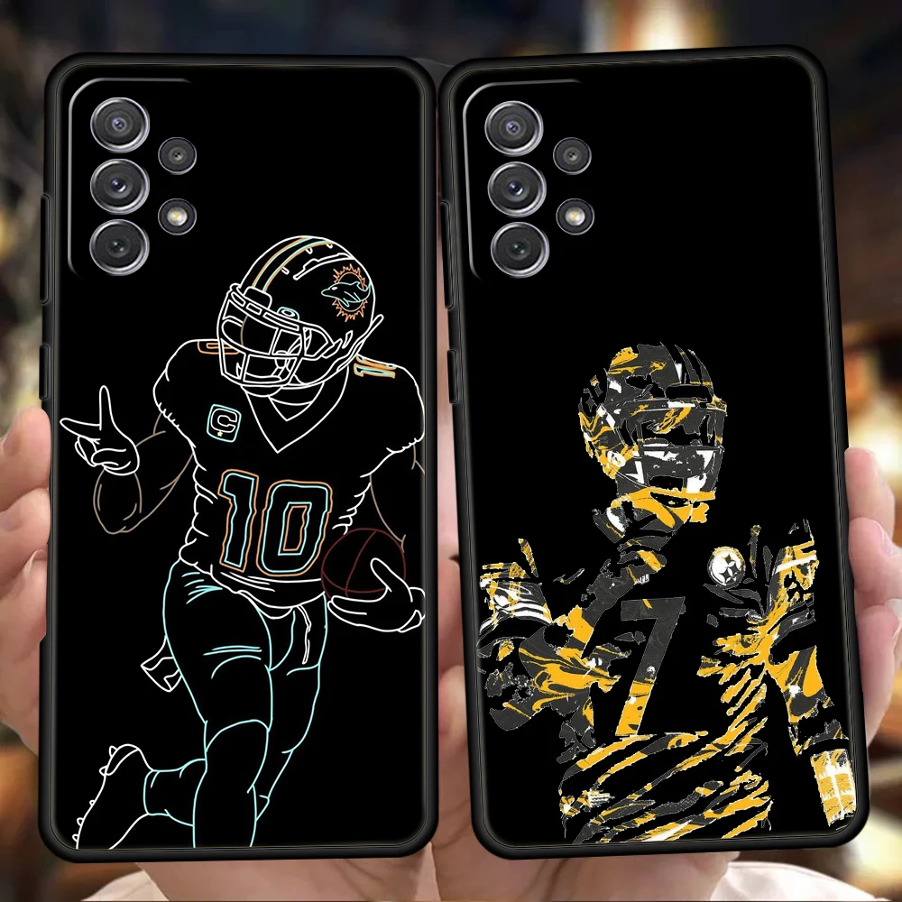 Funda para Samsung A15 A13 A35 A55 A51 A71 A41 A31 A03S A05 A17 A23 A25 A33 A53 A73 5G A07 4G, funda deportiva para reproductor de Rugby americano