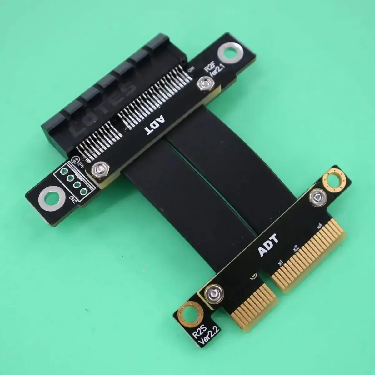 Extensor de Cable elevador PCIe 4x en ángulo recto GEN3.0 4x adaptador pci-express X4 NVMe SSD tarjeta de disco duro 5-60CM para Hardware de computadora - imagen 5