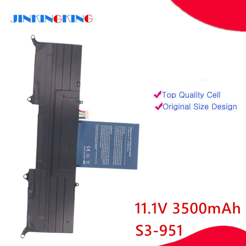 Batería para portátil Acer Aspire S3 Series Ultrabook, 13,3 ", S3-951, AP11D3F, AP11D4F, MS2346