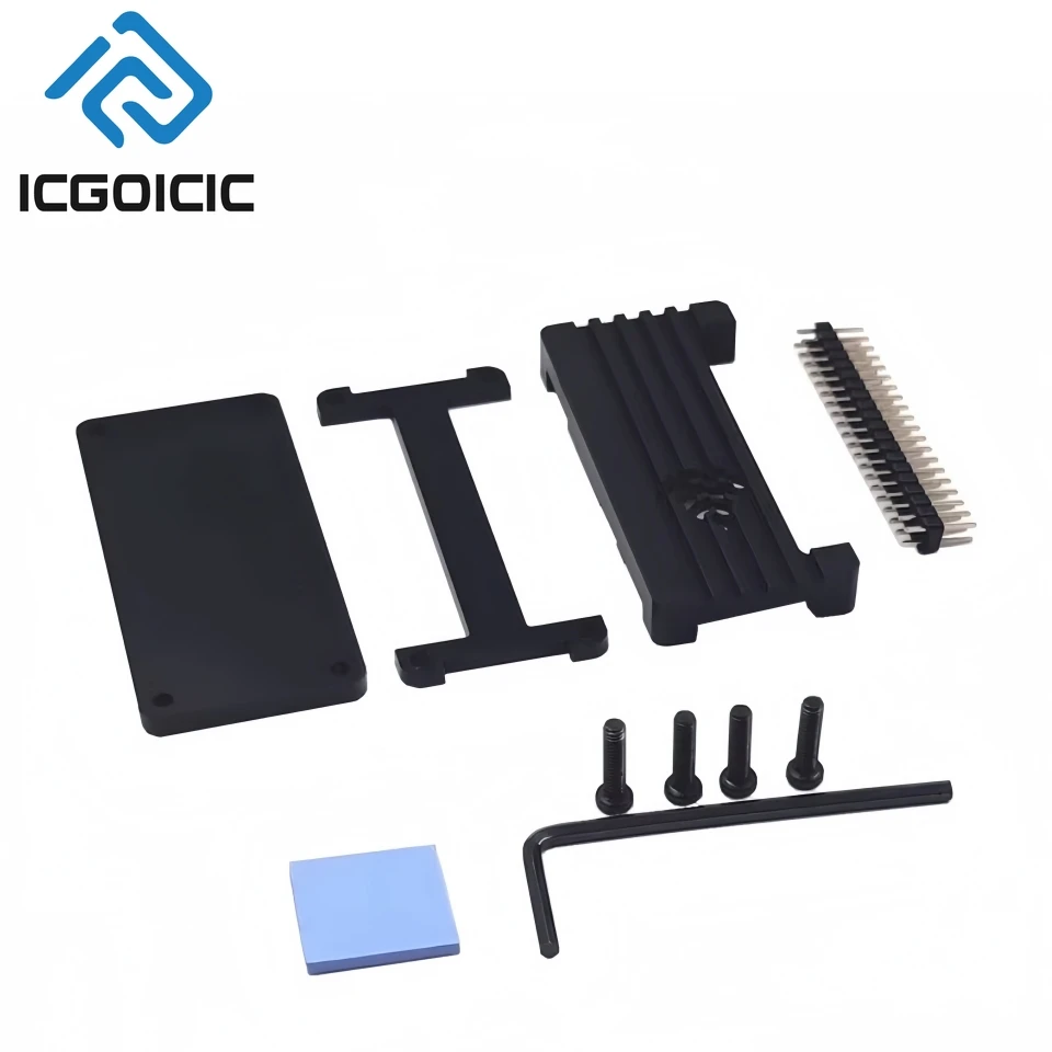 Kit de caja de disipador térmico de aluminio Raspberry Pi Zero 2W, Universal Raspberry Pi0 W |   2 W |   Zero - Carcasa de enfriamiento pasivo con cabezal GPIO - imagen 5