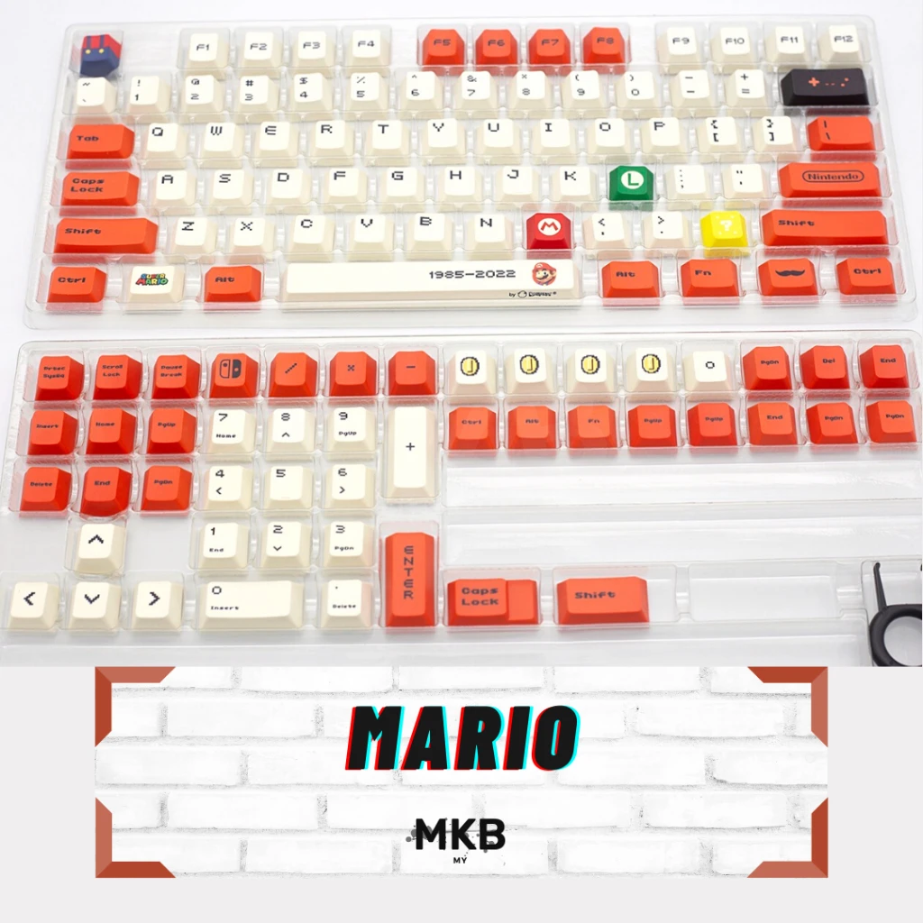 Super Ma-rio Nintendo PBT Cherry Profile Keycap Set para teclado mecánico, STOCK listo - imagen 5
