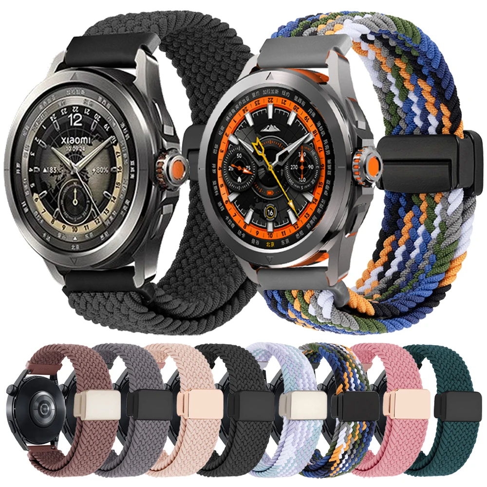 Correa deportiva trenzada de 22mm para Xiaomi Watch Color2, banda de nailon Mi Watch 2 Pro S4 S3 S2 46mm S1 Active/Pro, pulsera con hebilla magnética - imagen 2