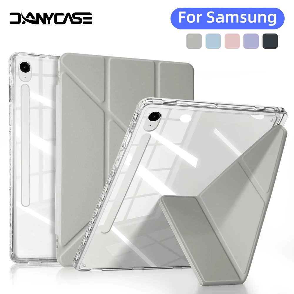 Para Samsung Galaxy Tab funda para S9/S9FE/S10FE/S10Lite 11 pulgadas S9 Plus 12,4 pulgadas A9 8,7 pulgadas A9 Plus funda magnética tipo Y con ranura para bolígrafo