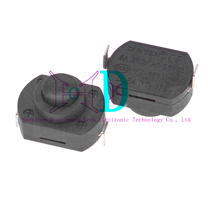 Interruptor de botón de linterna fuerte de 10 piezas, lámpara de escritorio de 18x13MM, micro interruptor de botón 1813-MD, autobloqueo, encendido y apagado - imagen 2