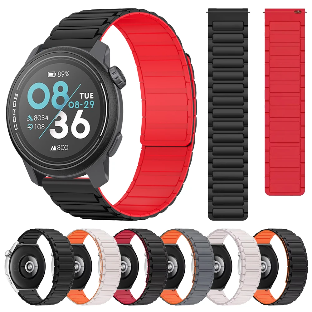 Correa de reloj deportivo de 22mm para COROS PACE 3, pulsera de silicona, Correa magnética para COROS APEX 2 Pro/APEX 46mm/PACE Pro