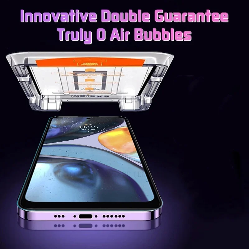 4/3/2/1 Uds para Motorola Moto G22 vidrio Moto G22 vidrio templado 9H HD Protector de teléfono libre de polvo Protector de pantalla completa Moto G22 - imagen 3