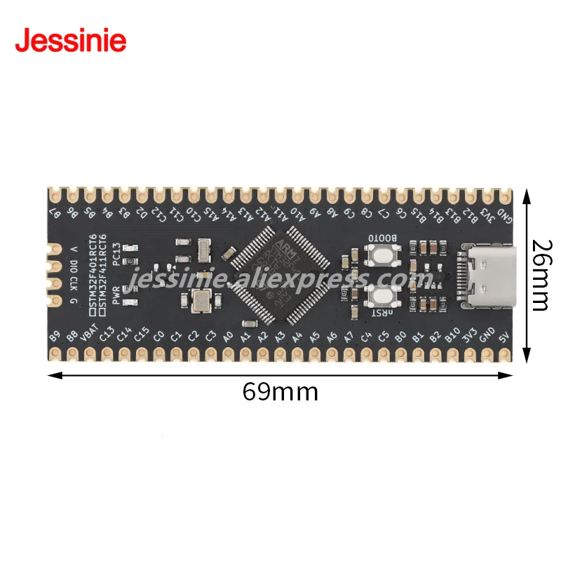 Placa de desarrollo STM32F401RCT6, 5 uds./1 unidad, módulo de placa de aprendizaje de sistema mínimo de núcleo STM32F4, interfaz tipo C - imagen 4