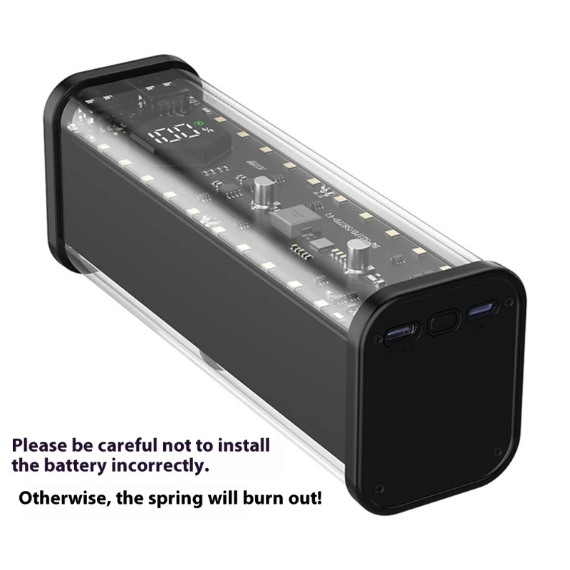 Caja de batería 21700 con 8 ranuras, Kit DIY, cargador de Flash de carga rápida transparente, caja de batería, salida USB tipo C