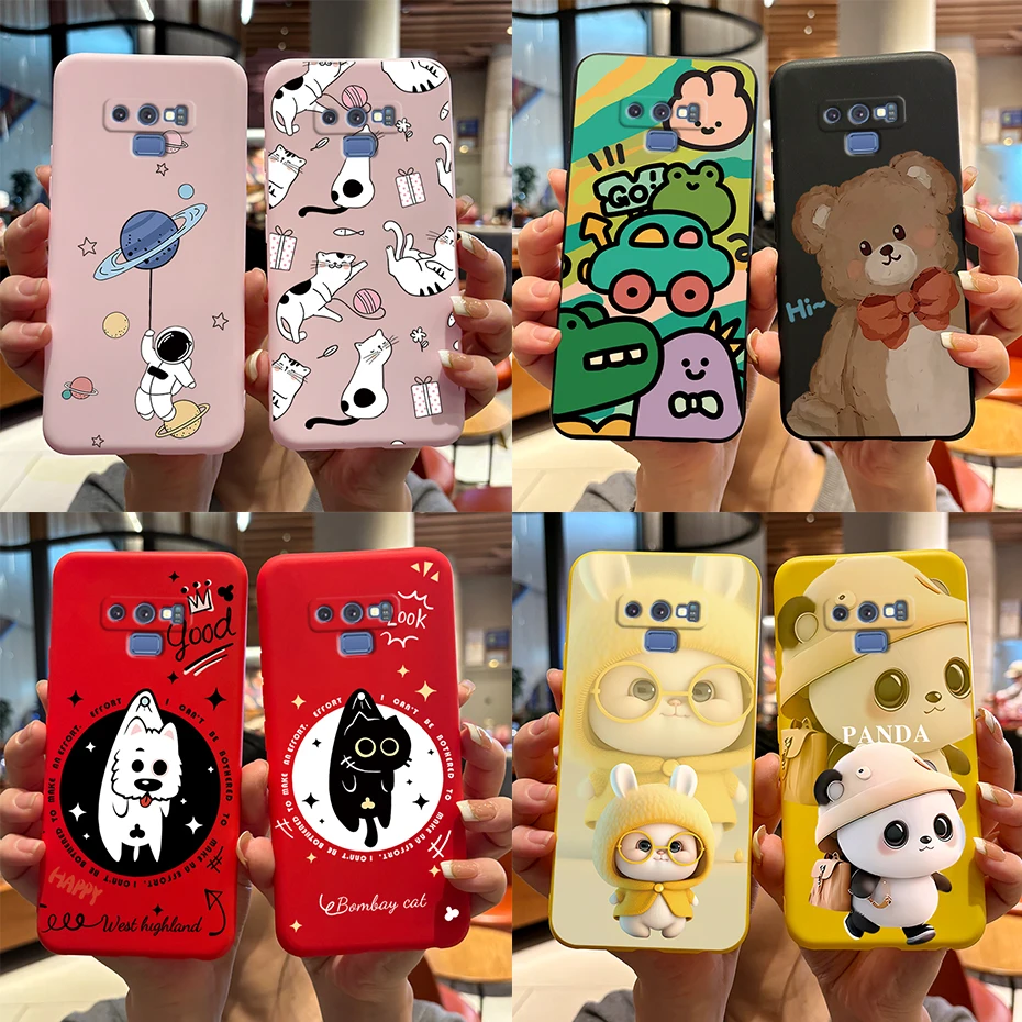 Para Samsung Galaxy Note 9 funda de 6,4 pulgadas lindo conejo Panda silicona suave TPU contraportada para Samsung Note 9 SM-N960F N9600 funda de teléfono