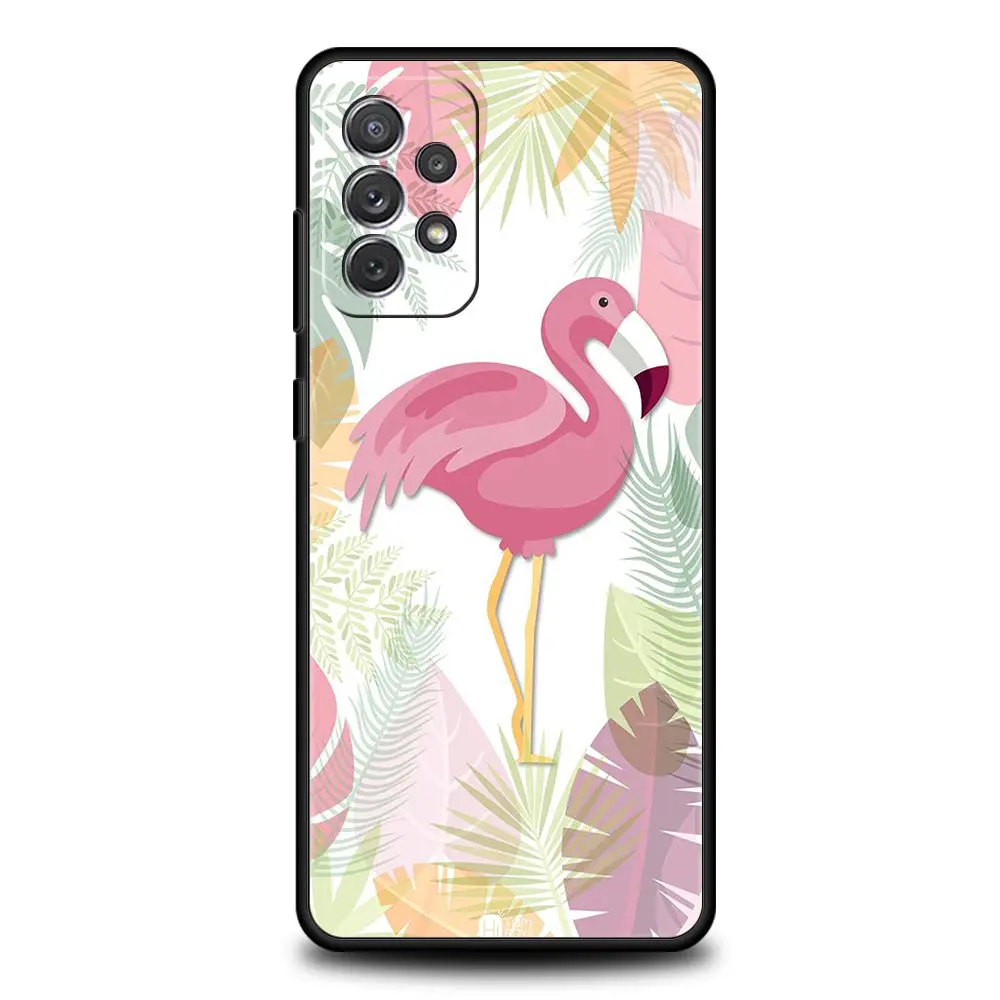 Funda de hojas de flamencos rosas encantadoras para Samsung A51, A71, A21S, A11, A15, A25, A31, A41, A52, A32, A23, A33, A53, A73, A03S, A05S, A13, 5G, A72 - imagen 4