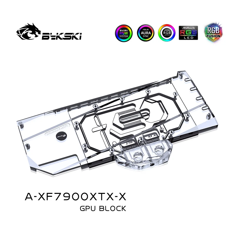 Bykski-bloque de agua 7900XT para AMD Radeon RX 7900XTX GPU, enfriador de agua, 5V, 12V, RGB, MB, A-XF7900XTX-X de sincronización - imagen 2