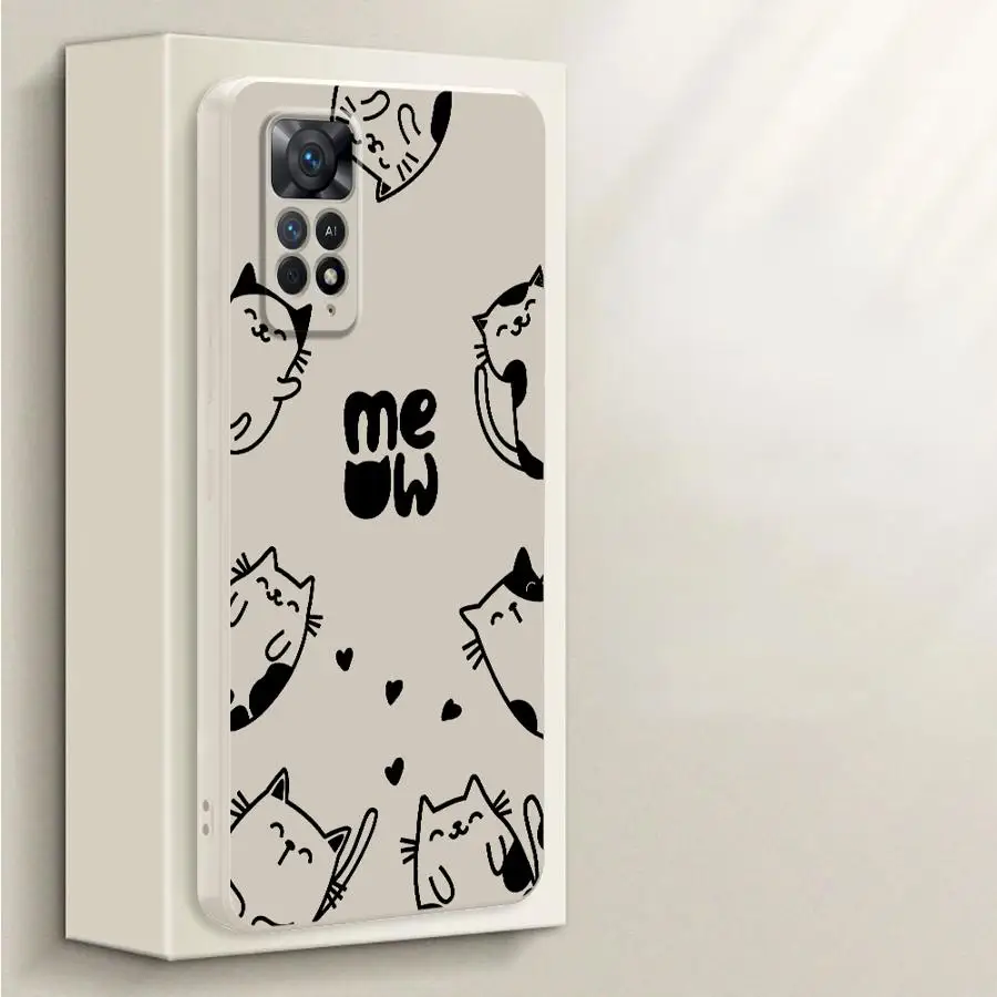 Funda de teléfono con bonito gato para Xiaomi Redmi Note 13 12 ProPlus 11s 10Lite 10 14 Pro Plus 10 11 Pro 12s, funda suave - imagen 5