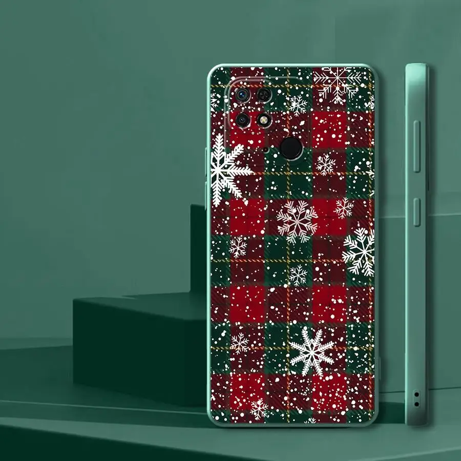 Funda para Xiaomi Redmi K40 K60 10 9 8 13C 14C A2 A3x 12C A1 cubierta suave rejilla roja navideña - imagen 3