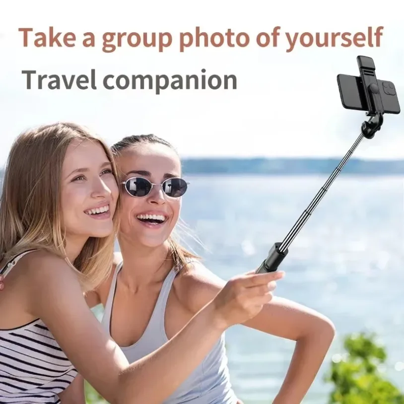 Trípode portátil para teléfono con palo de Selfie, trípode extensible remoto inalámbrico, rotación de 360 grados para iPhone 8-16 Samsung S24 S23 - imagen 4