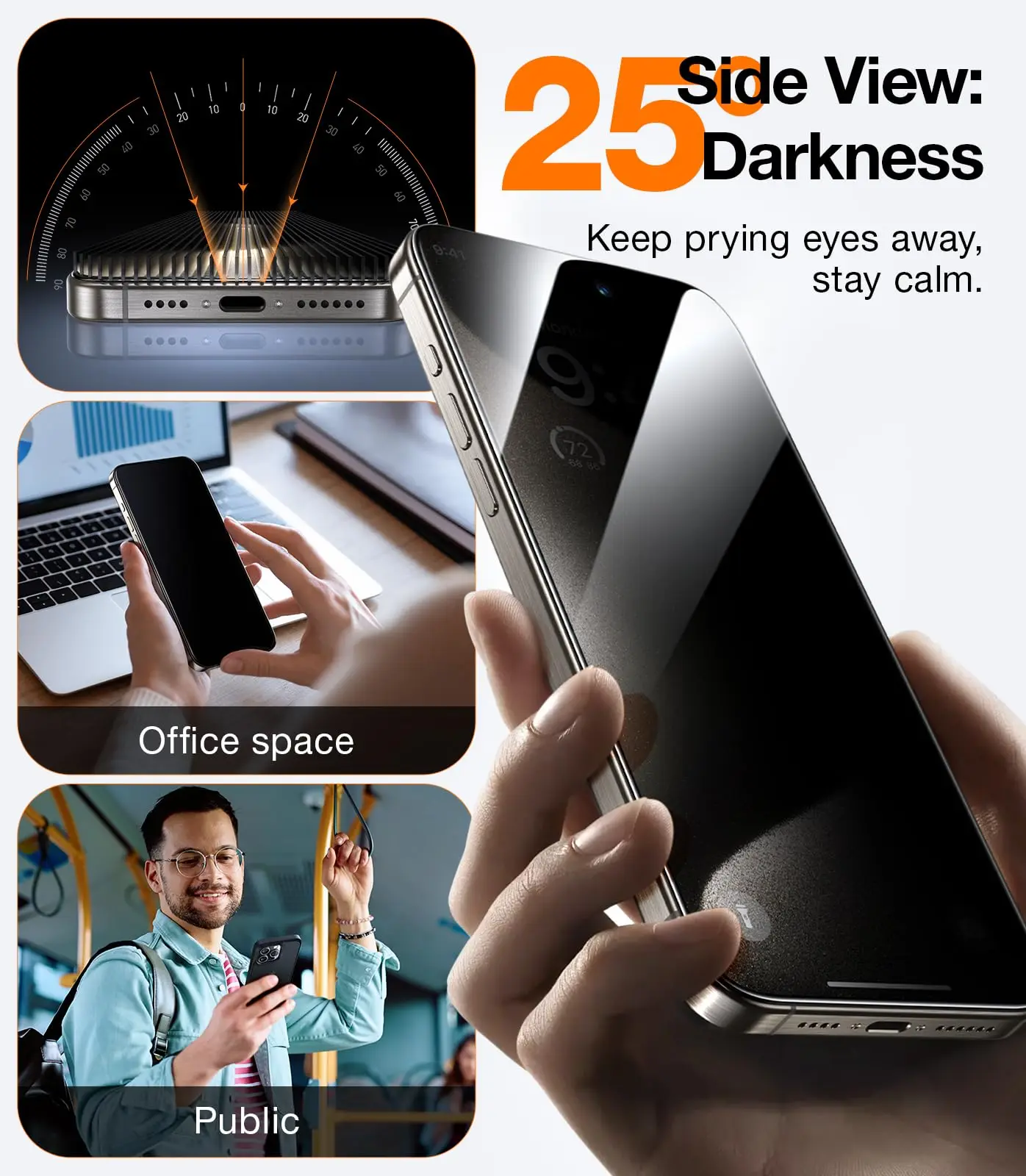 3/4/5 Uds vidrio templado antiespía para iPhone 17 Pro Max 17 protectores de pantalla de privacidad de aire para iPhone 16 15 Plus 14 ProMax 16e - imagen 3