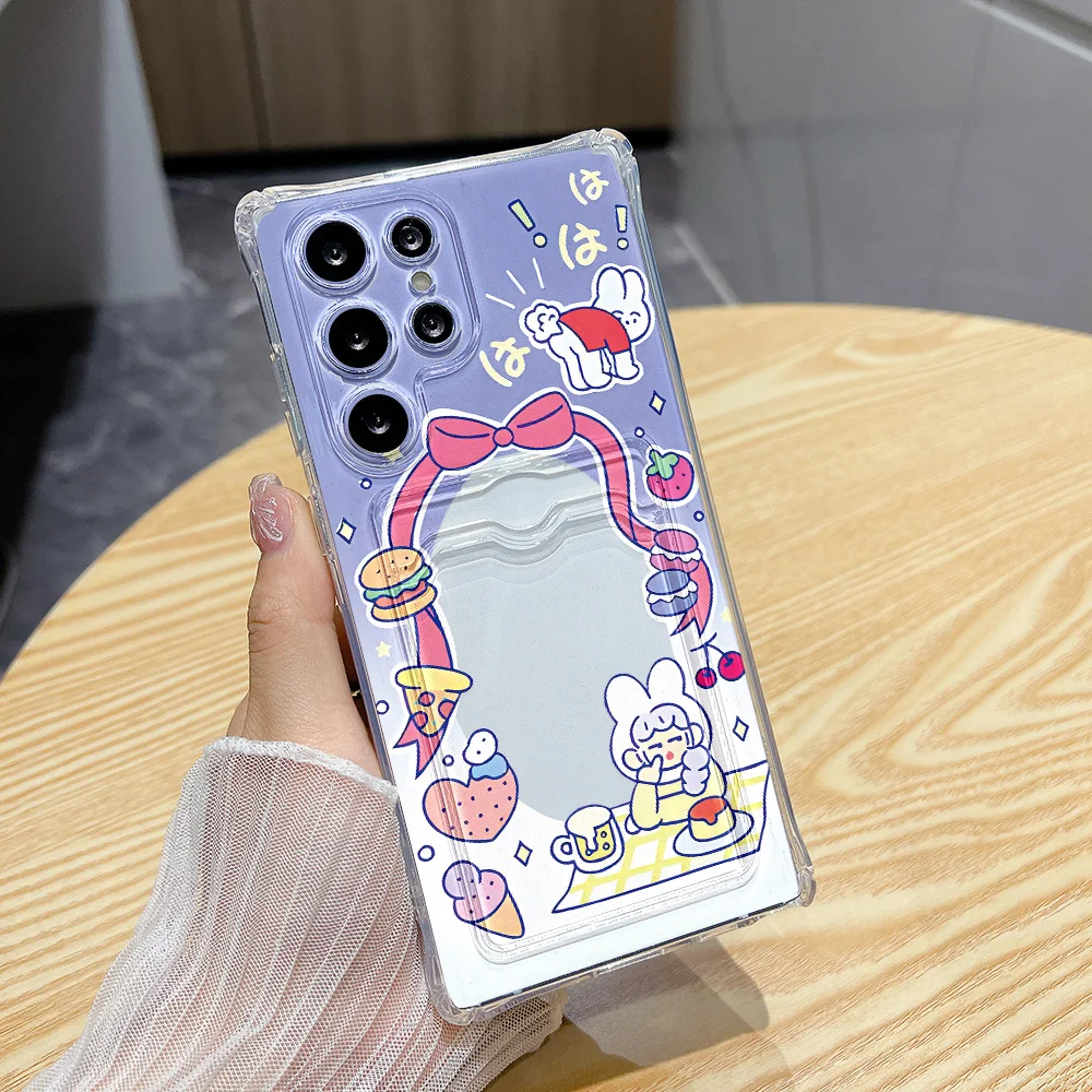 Funda de teléfono con tarjetero de dibujos animados para Samsung S25 Ultra Galaxy S24 FE S23 S22 Plus A05 A05s, fundas transparentes suaves de TPU a prueba de golpes - imagen 5