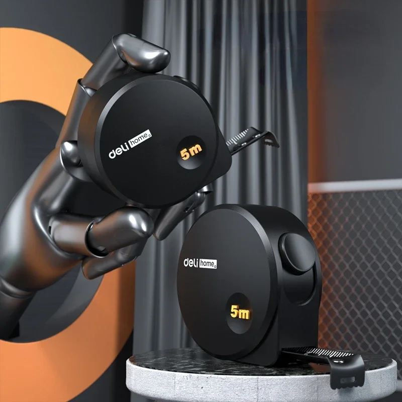 Deli Tools 1 Uds. Cinta métrica de Material de acero negro de 3/5 M herramienta de medición portátil multifuncional para carpintería para el hogar - imagen 5